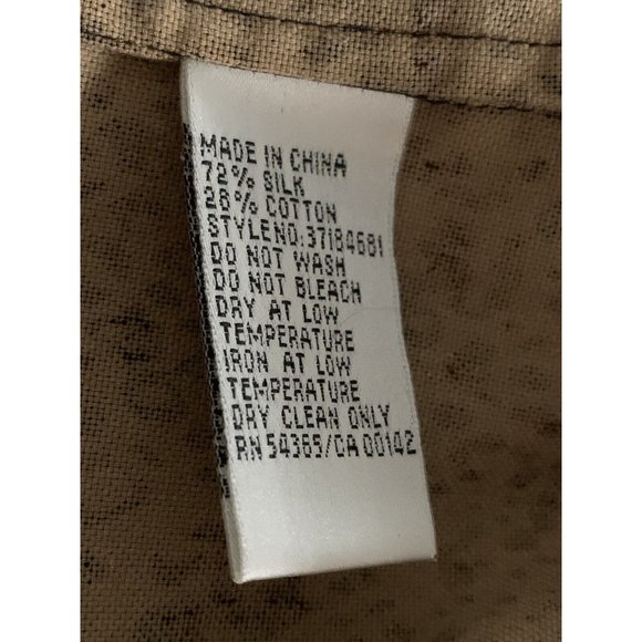 Nygard Collection Sz 14 Brown Leopard Silk Blend Button Front Blouse Collar EUC - Picture 8 of 8